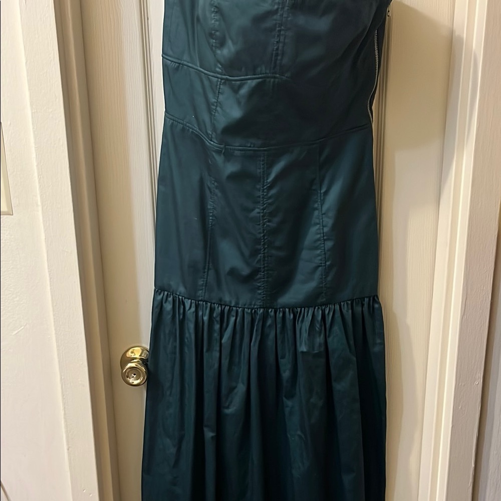 Zara Green Strapless Sheath Cocktail Dress - Picture 2 of 9